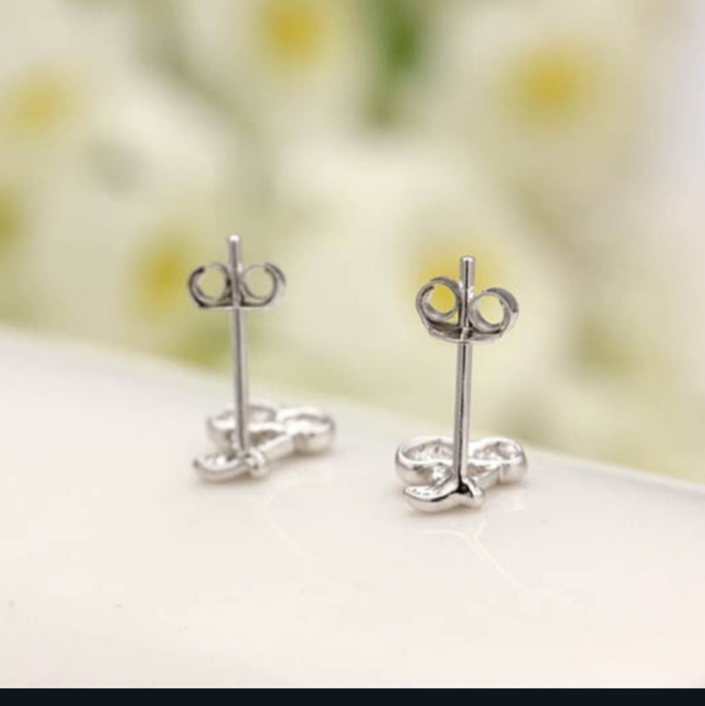 ππVery Cute Cherry stud earrings in SILVER ππ - Picture 8 of 13